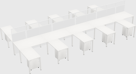 Shared l-shape cubicle