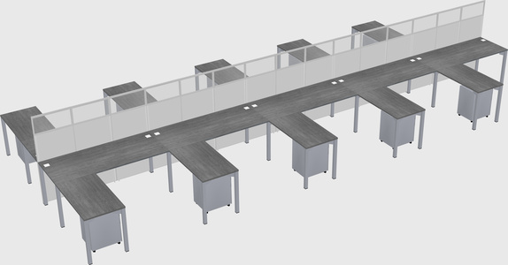 Shared l-shape cubicle