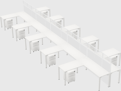Shared l-shape cubicle