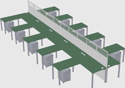 Shared l-shape cubicle