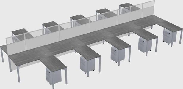 Shared l-shape cubicle