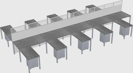 Shared l-shape cubicle