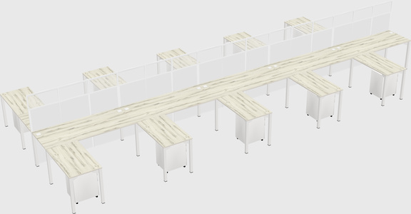 Shared l-shape cubicle