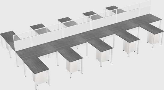 Shared l-shape cubicle