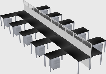 Shared l-shape cubicle