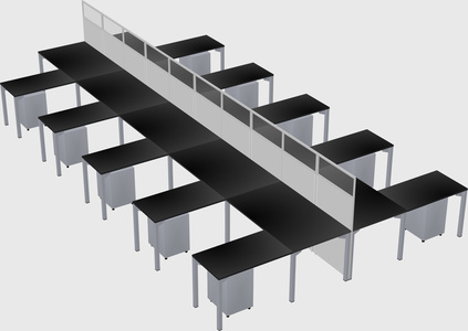Shared l-shape cubicle