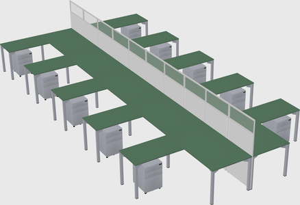 Shared l-shape cubicle