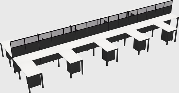 Shared l-shape cubicle