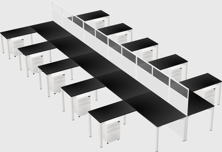 Shared l-shape cubicle