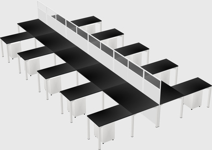 Shared l-shape cubicle