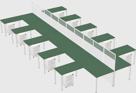 Shared l-shape cubicle