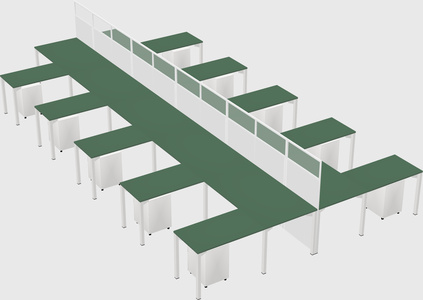 Shared l-shape cubicle