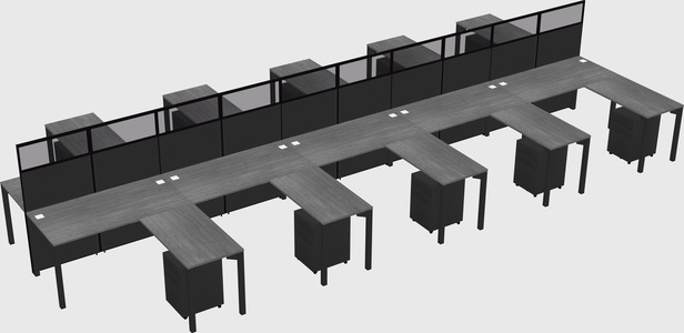 Shared l-shape cubicle