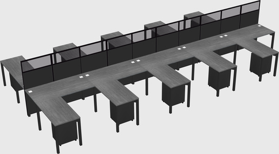 Shared l-shape cubicle