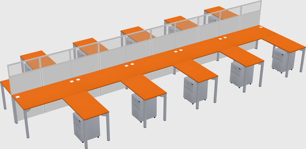 Shared l-shape cubicle