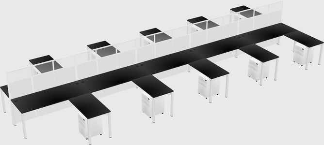 Shared l-shape cubicle