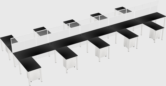 Shared l-shape cubicle