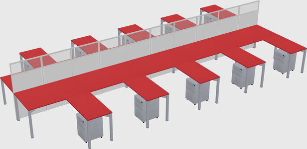 Shared l-shape cubicle