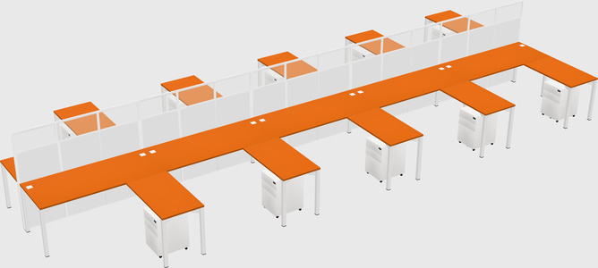 Shared l-shape cubicle