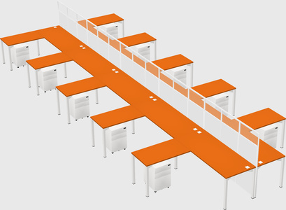 Shared l-shape cubicle