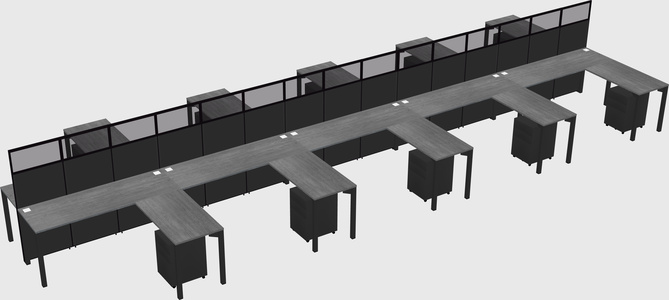 Shared l-shape cubicle