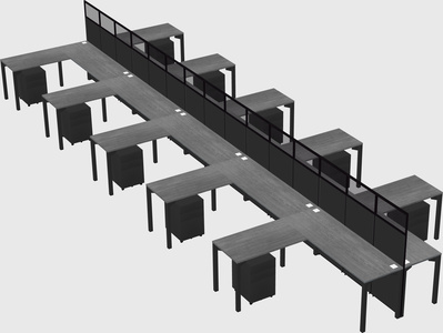 Shared l-shape cubicle
