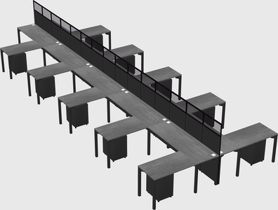 Shared l-shape cubicle