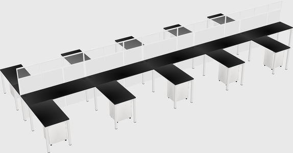 Shared l-shape cubicle