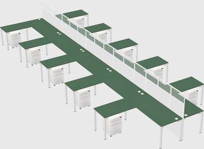 Shared l-shape cubicle