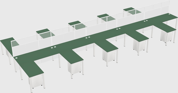 Shared l-shape cubicle
