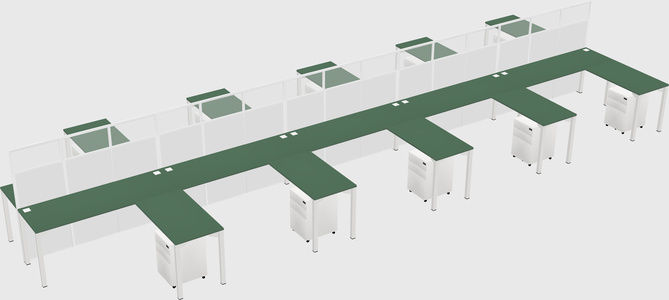 Shared l-shape cubicle