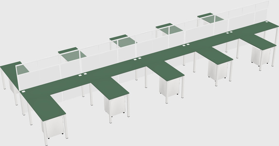 Shared l-shape cubicle