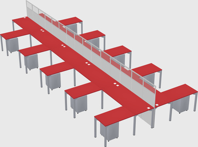 Shared l-shape cubicle