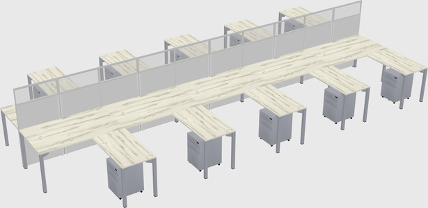 Shared l-shape cubicle