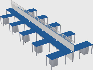 Shared l-shape cubicle