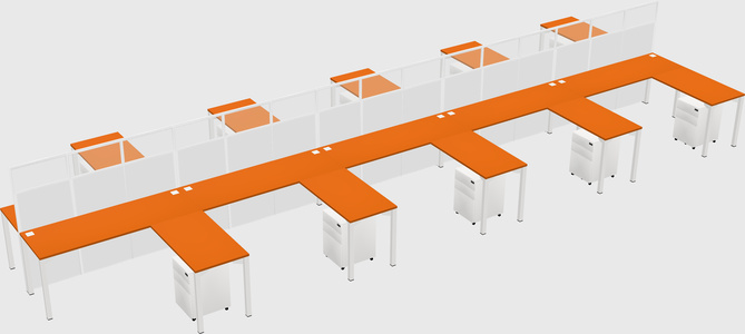 Shared l-shape cubicle
