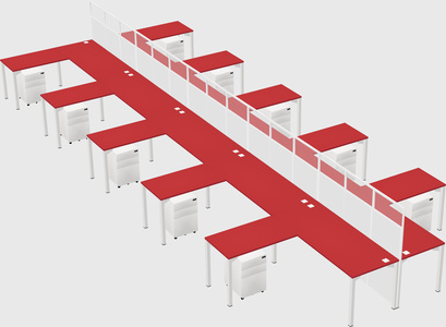 Shared l-shape cubicle