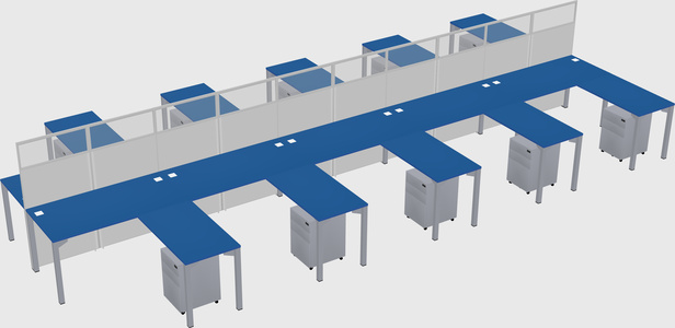 Shared l-shape cubicle