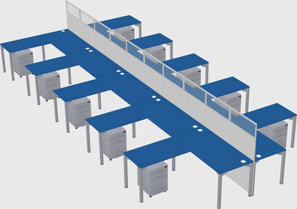 Shared l-shape cubicle