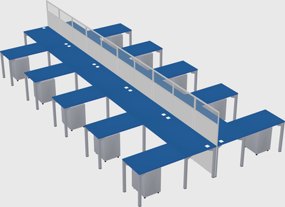 Shared l-shape cubicle