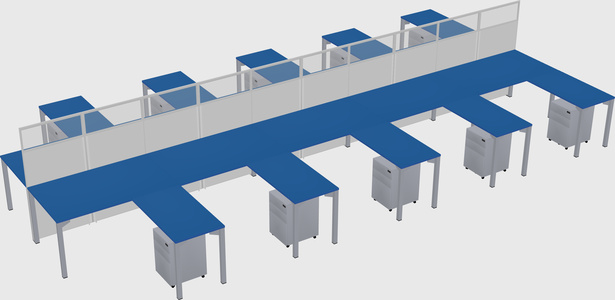 Shared l-shape cubicle