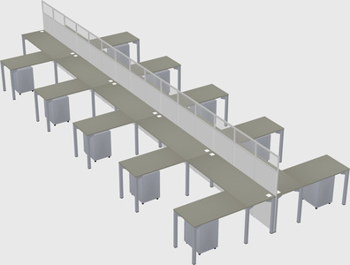 Shared l-shape cubicle
