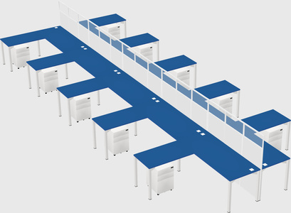 Shared l-shape cubicle