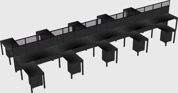 Shared l-shape cubicle