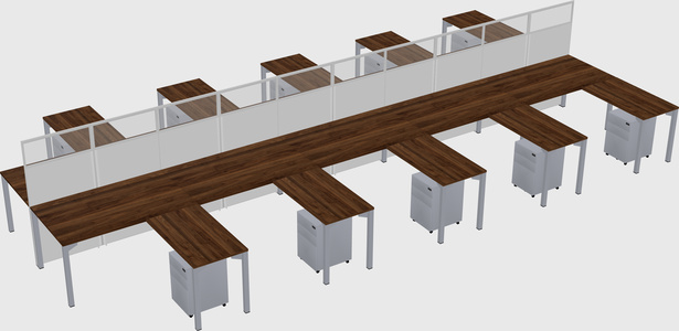 Shared l-shape cubicle