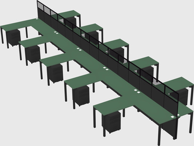 Shared l-shape cubicle