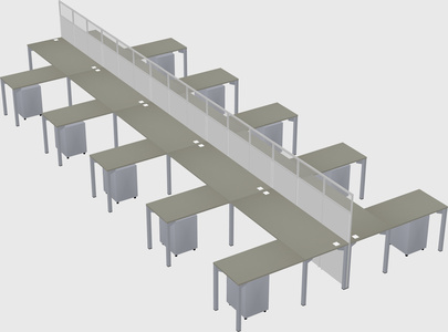 Shared l-shape cubicle