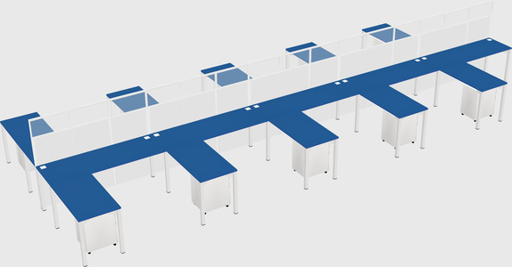 Shared l-shape cubicle