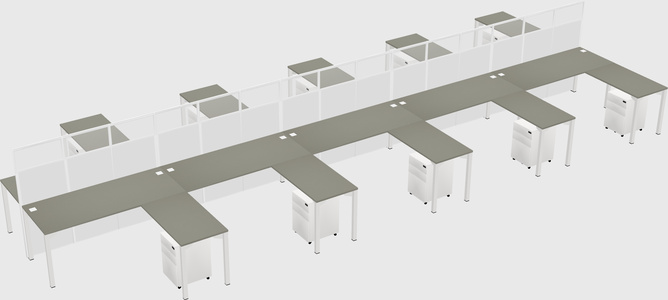 Shared l-shape cubicle