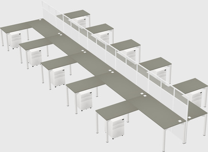 Shared l-shape cubicle